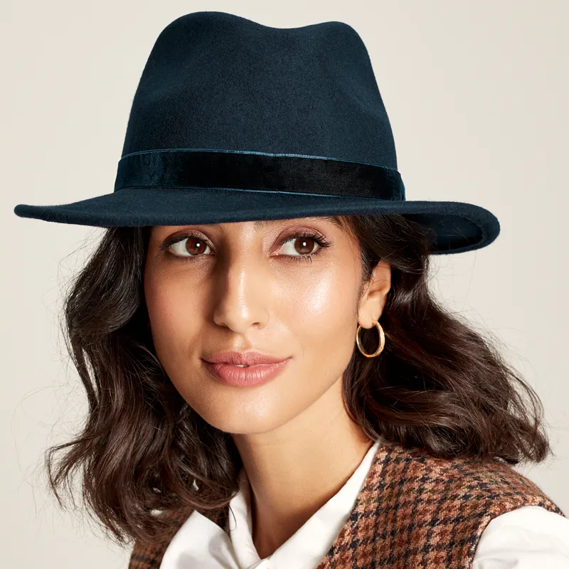 Joules Maude Fedora Hat - French Navy